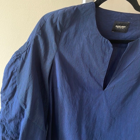 Rachel Comey dark blue pinstripe blouse top, size 0 - Picture 3 of 9